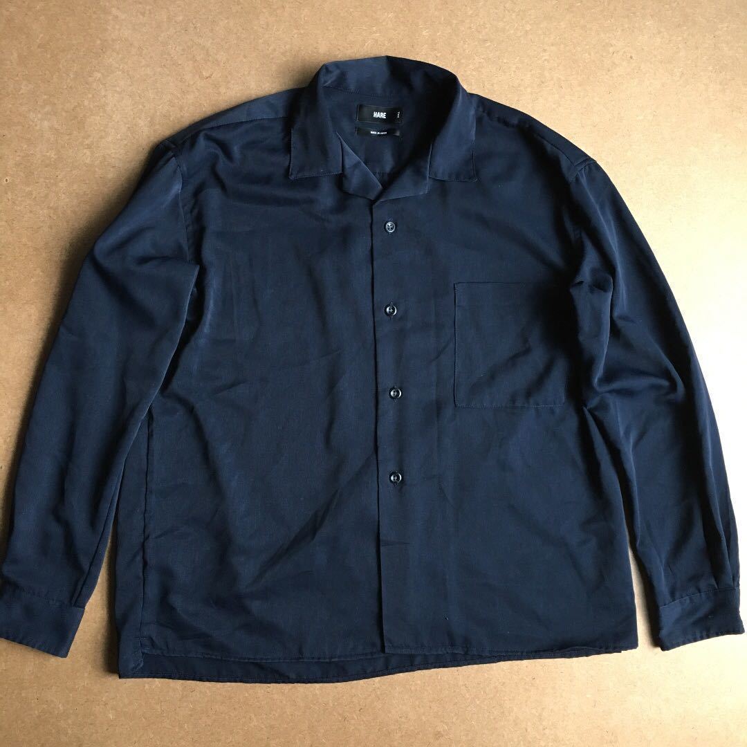 HARE オープンカラーシャツ ネイビー MADE IN JAPAN ハレ HA020009AA拍卖