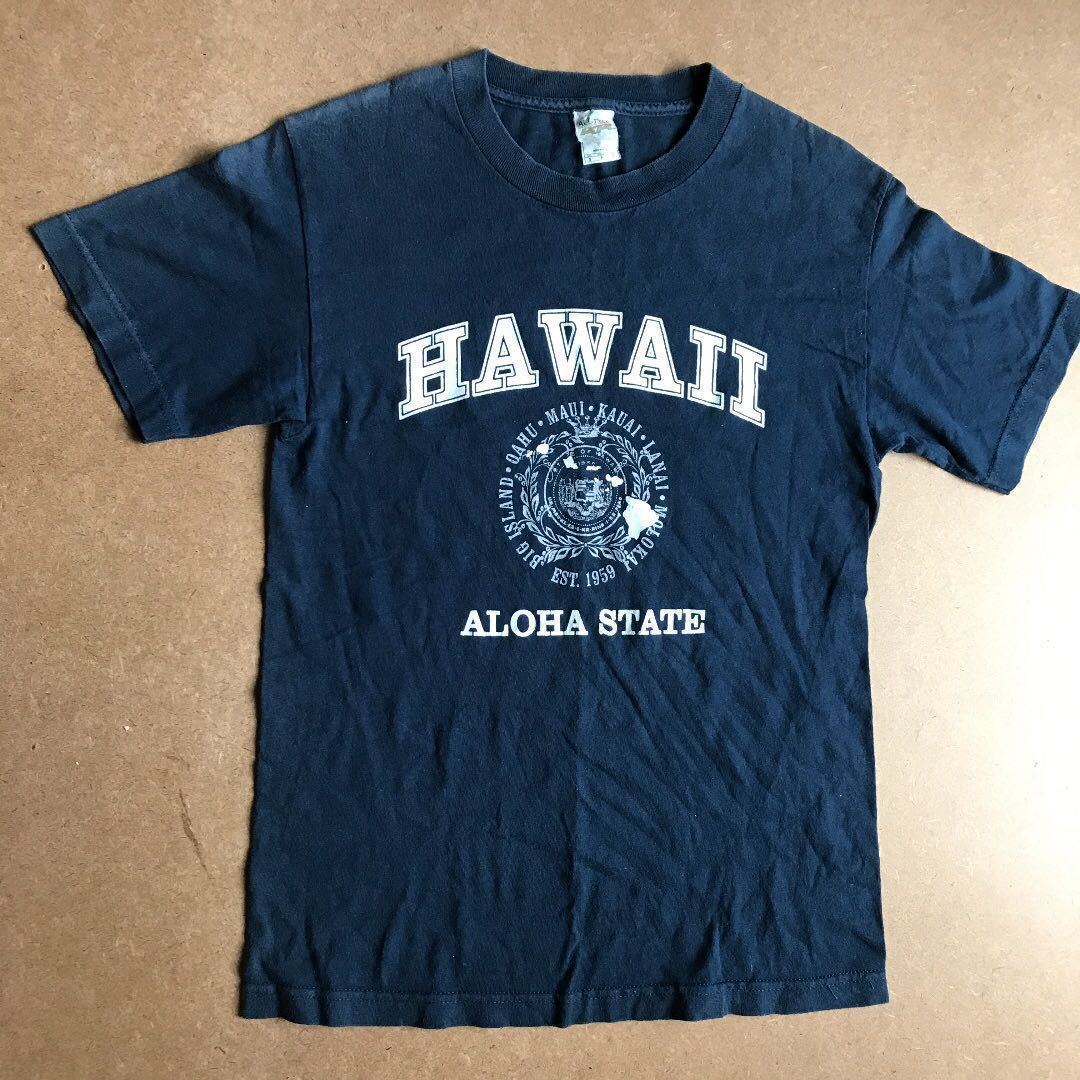 90s アルスタイル HAWAII ALOHA STATE ハワイTシャツ ブラック S AAA ハワイ拍卖