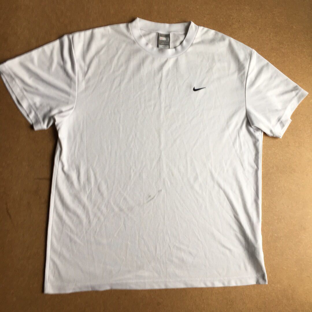 NIKE 半袖Tシャツ メッシュ素材 ホワイト ブラック XL ナイキフィットドライ ナイキ 運動 スポーツ 速乾素材拍卖