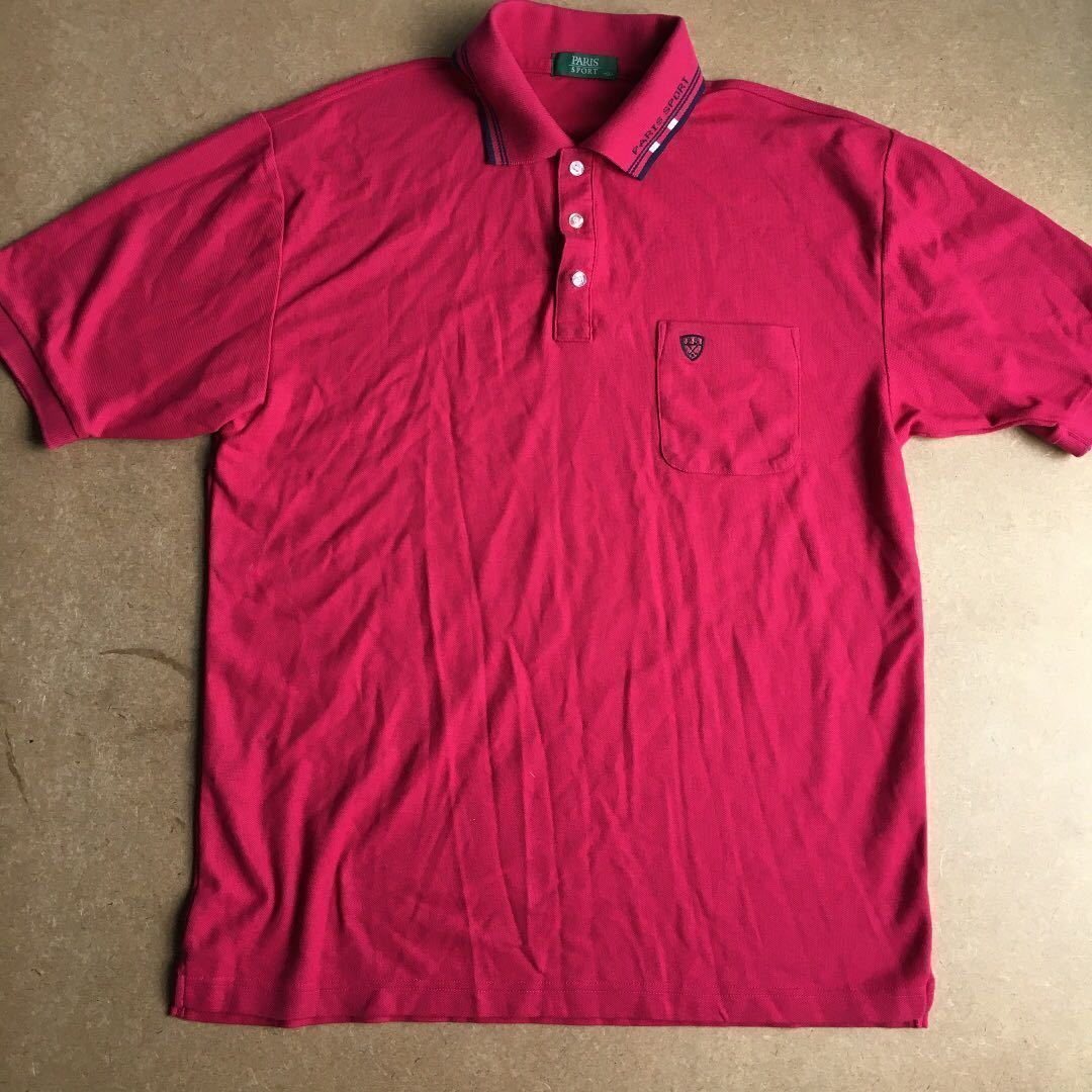 PARIS SPORT ゴルフ ポロシャツ コットンポリ レッド パリスポーツ拍卖