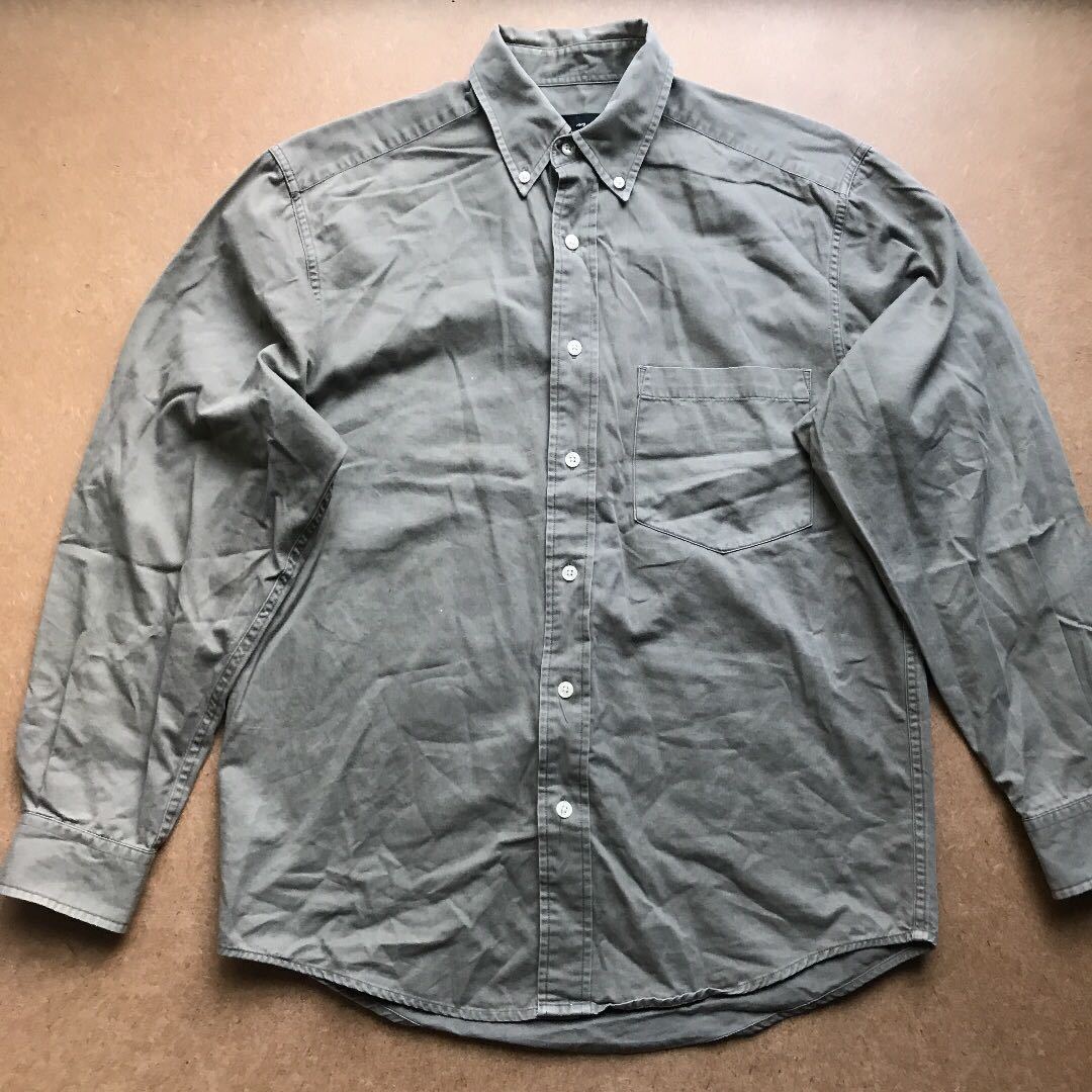 エディーバウアー 厚手 BDシャツ カーキ バウムウール100% マカオ製 ボタンダウンシャツ拍卖