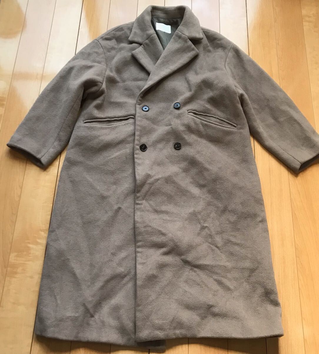 ハレ チェスターコート 550-6-402 メンズ S ベージュ拍卖