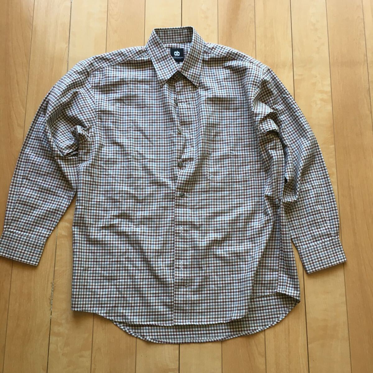 arnaldo bassini 長袖シャツ 236-1-34 メンズ M ベージュ チェック拍卖