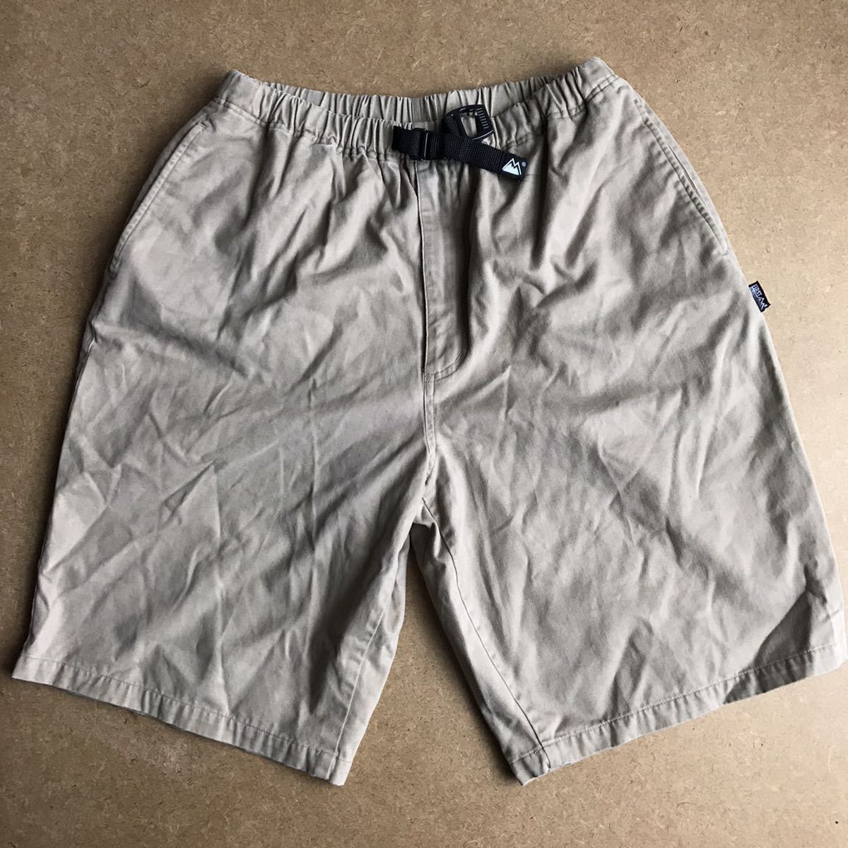 美品 FIRST DOWN サファリパンツ サファリショーツ 黒タブ カーキ ロゴベルト付き ファーストダウン拍卖