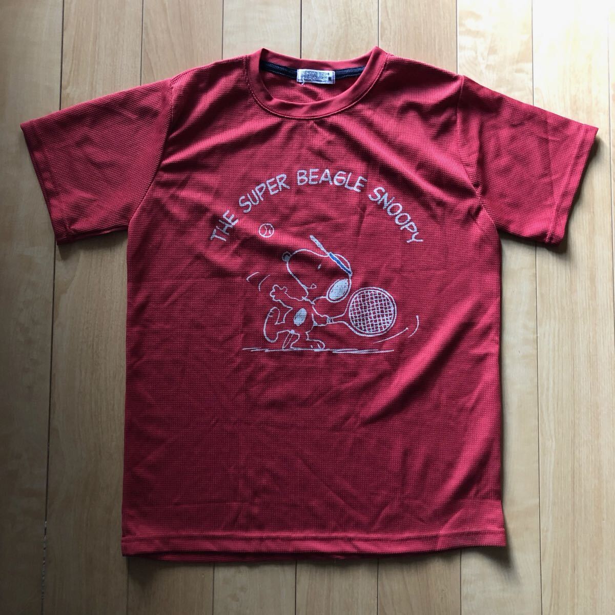 ピーナッツ スヌーピーTシャツ 226-1-95 メンズM レッド テニス拍卖