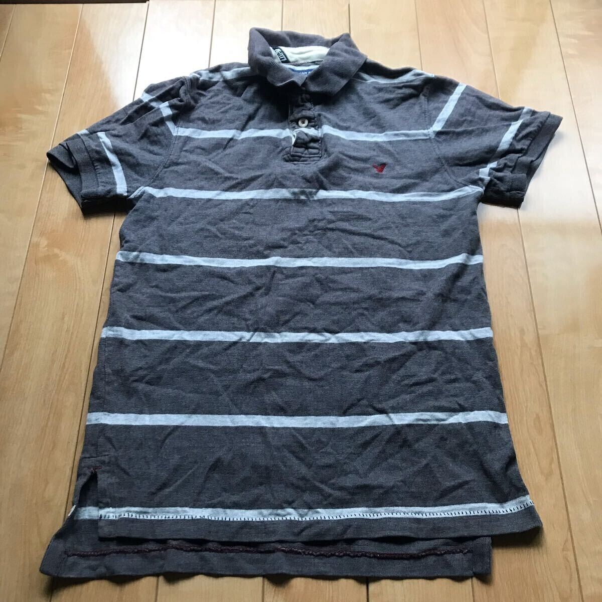 アメリカンイーグル ボーダーポロシャツ 179-1-23 グレー拍卖