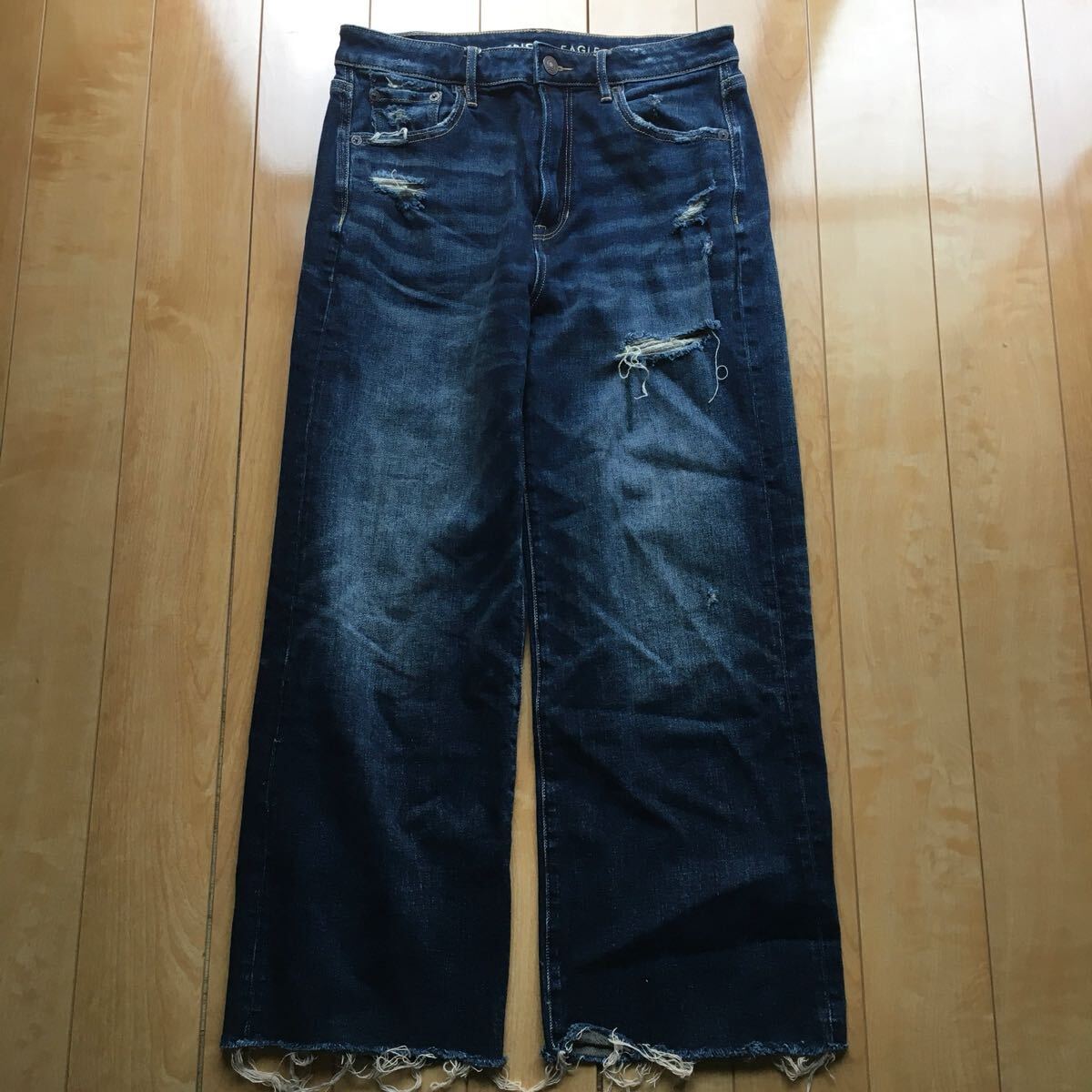 アメリカンイーグル ワイドジーンズ 209-1-56 ダメージ加工拍卖