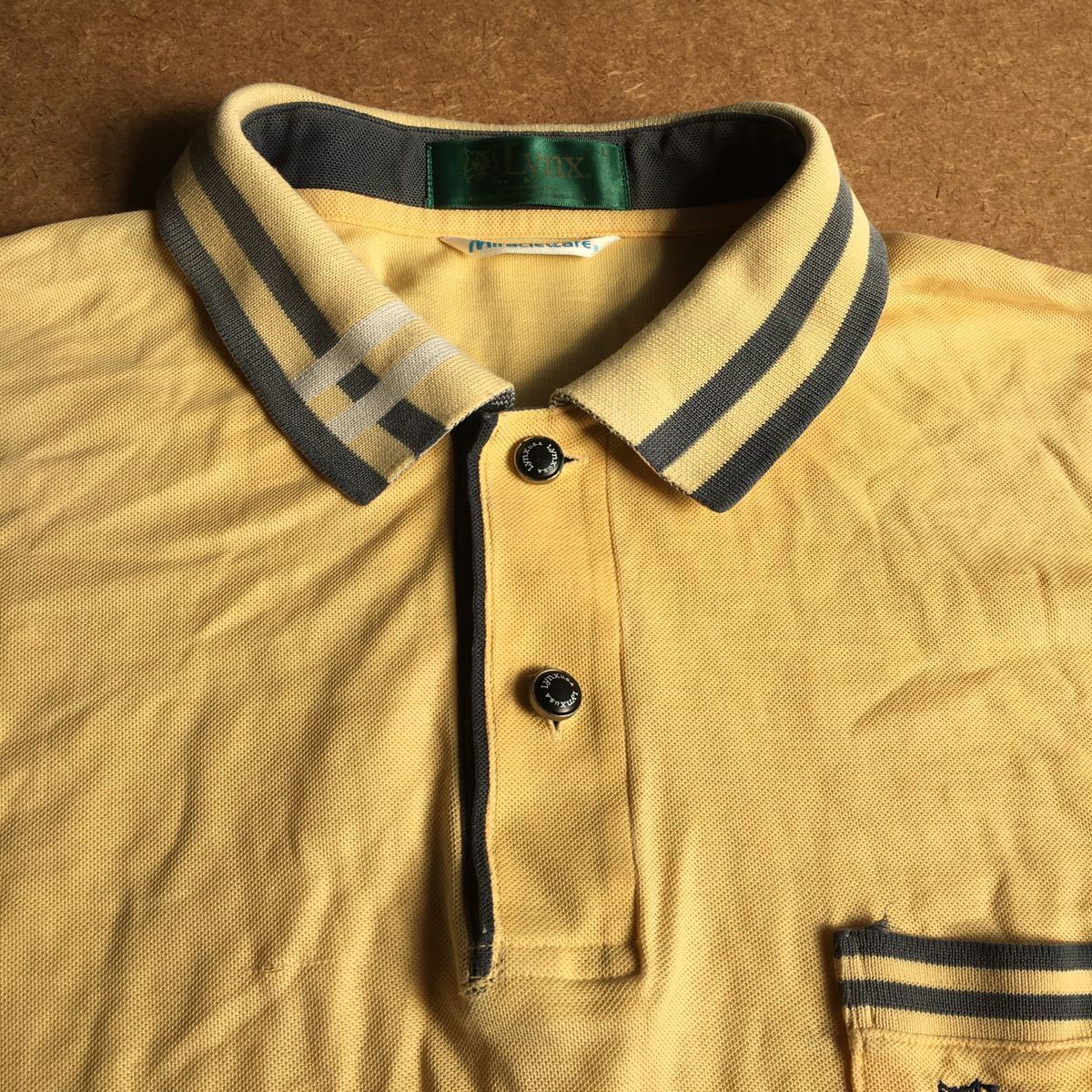 1-5 Lynx ポロシャツ 半袖 イエロー ビッグシルエット リンクス 半袖ポロシャツ拍卖