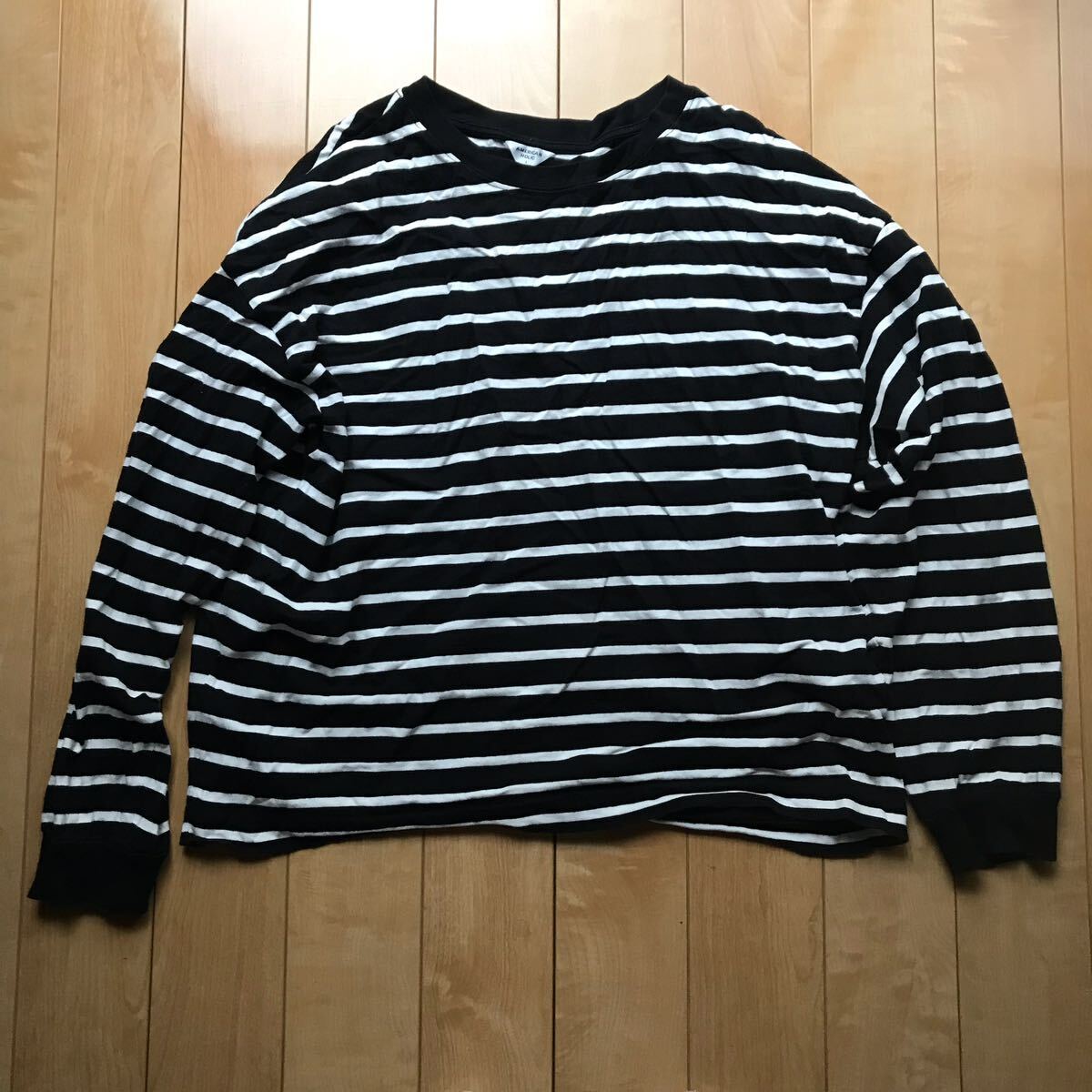 アメリカンホリック ボーダーカットソー 134-1-306 レディース L ブラック ホワイト アメホリ拍卖