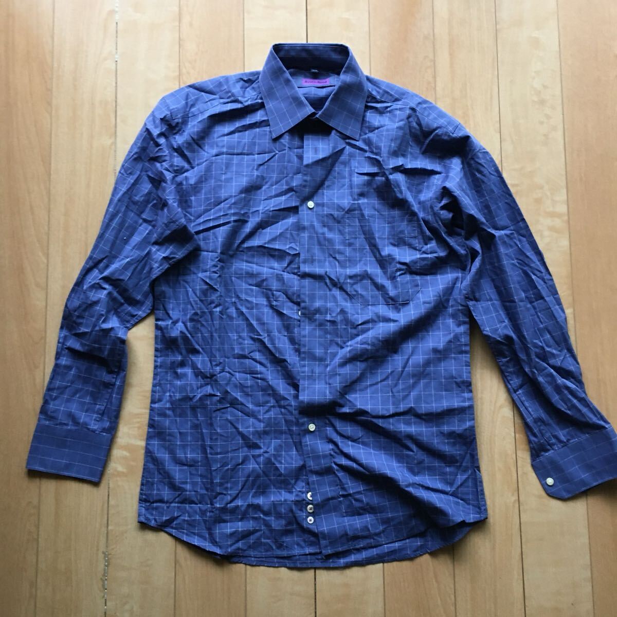 オースチンリード オックスフォードシャツ 237-1-70 メンズ 15/38 ブルー ホワイト拍卖