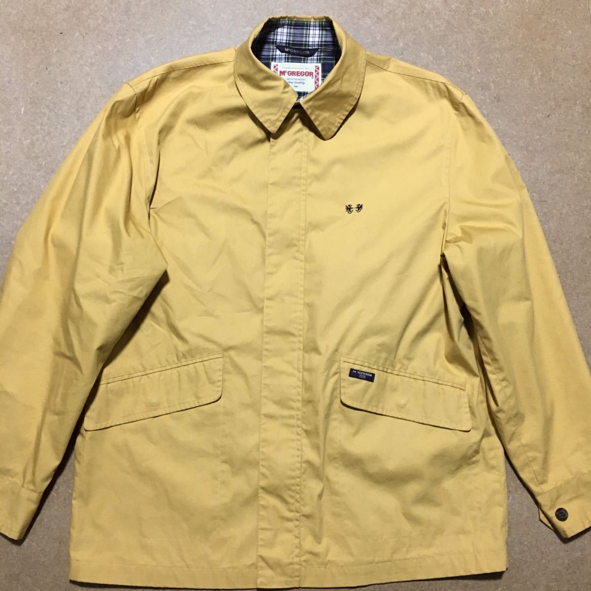 2-2 McGREGOR ステンカラーコート 裏地チェック マックレガー イエロー M メンズ拍卖