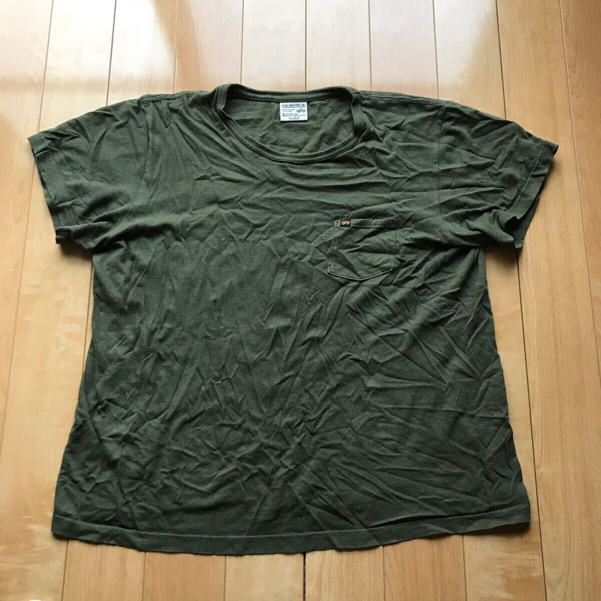 アルファインダストーリーズ クルーネックTシャツ 107-1-393 カーキ XL拍卖