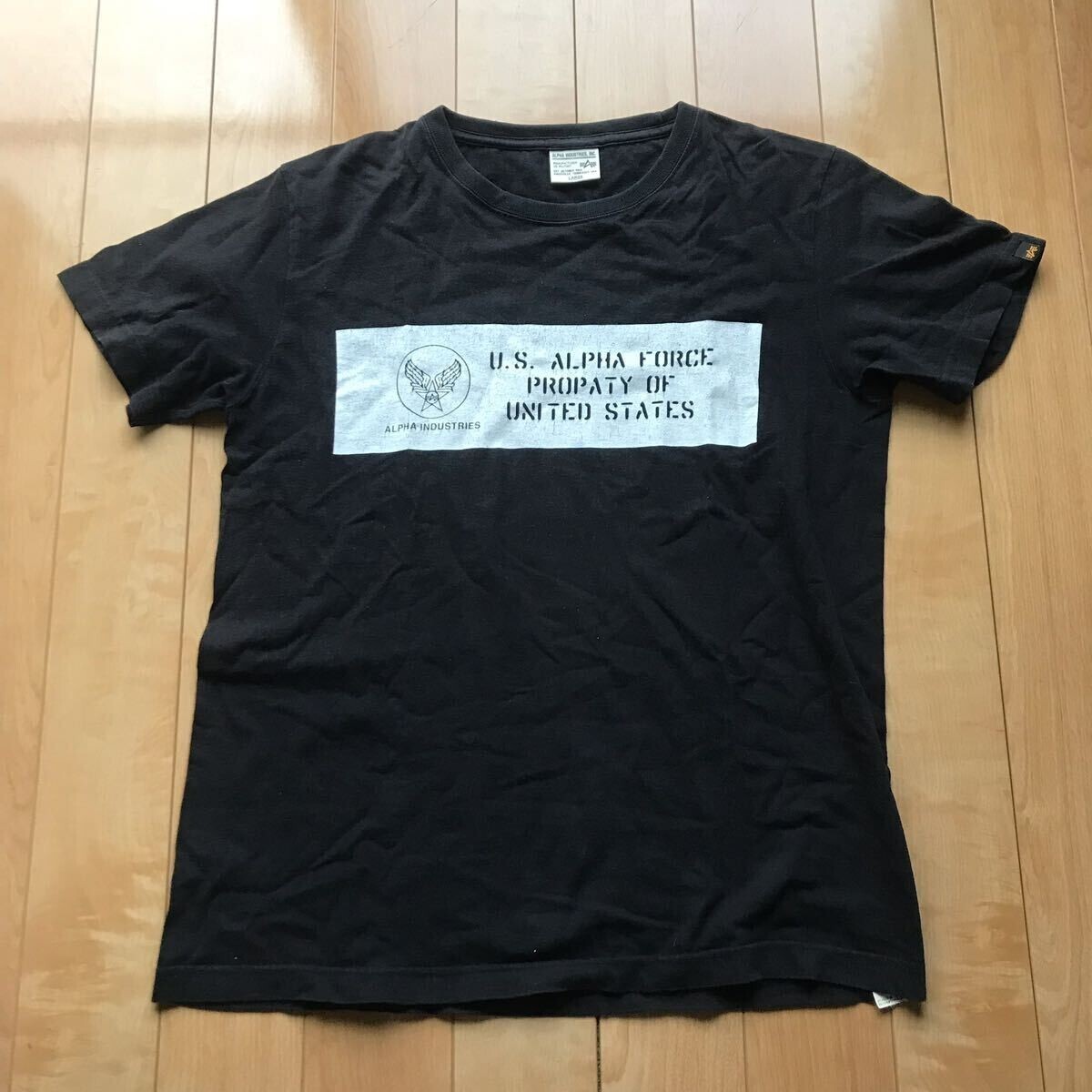 アルファインダストーリーズ プリントTシャツ 107-1-368 メンズ L ブラック拍卖