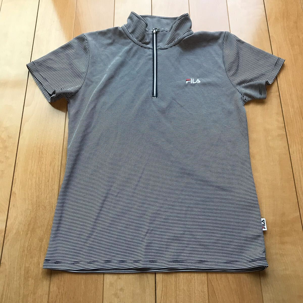 フィラ ハーフジップシャツ124-1-306 レディース M ボーダー拍卖