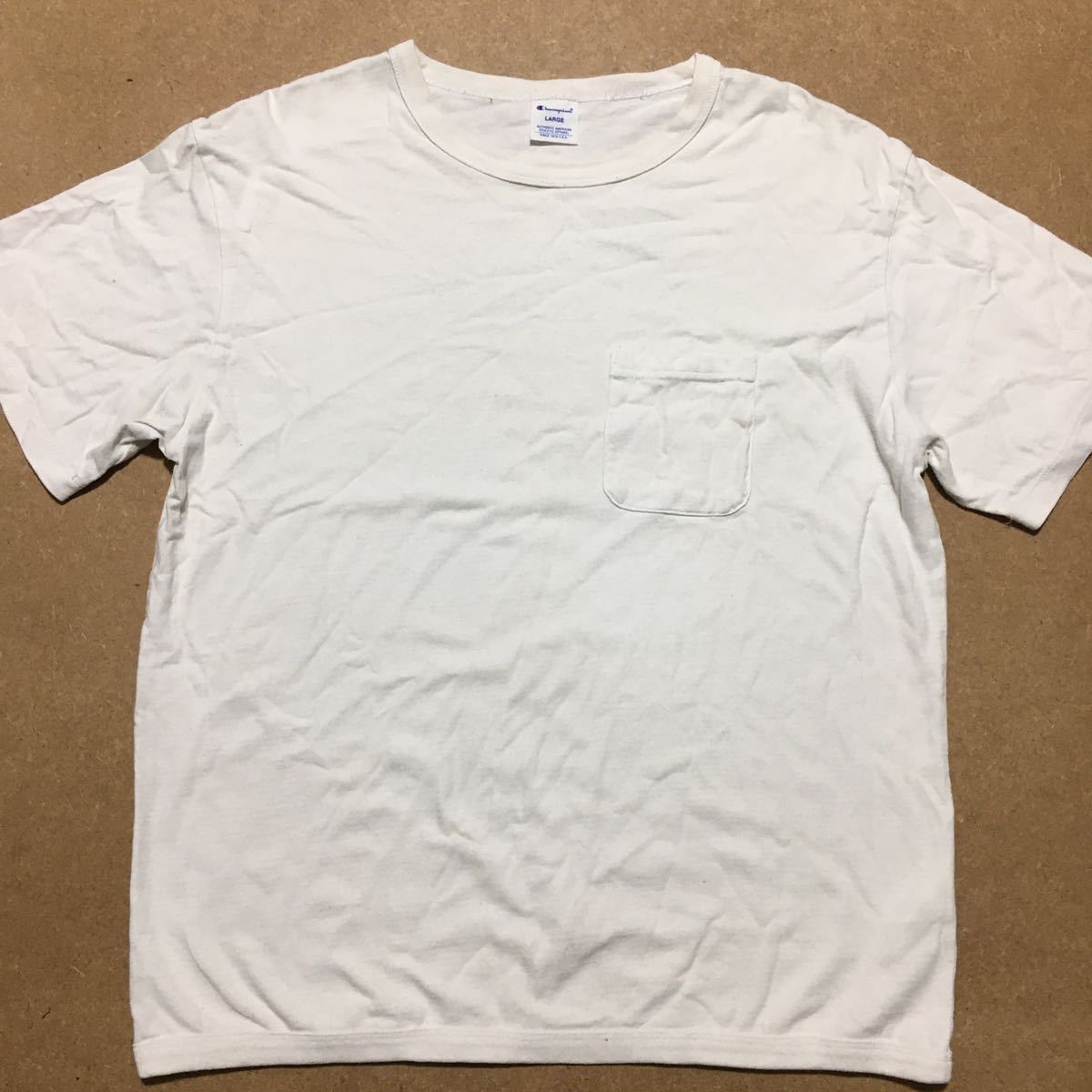 2-2 チャンピオン コットン100% 厚手 Tシャツ ホワイト L メンズ拍卖