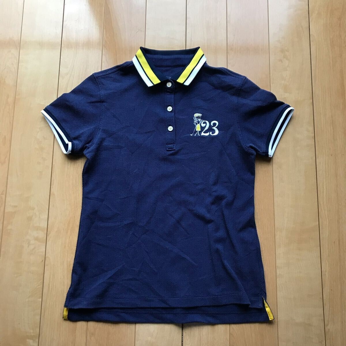 23区 ゴルフ ポロシャツ 176-1-72 レディース I ネイビー拍卖