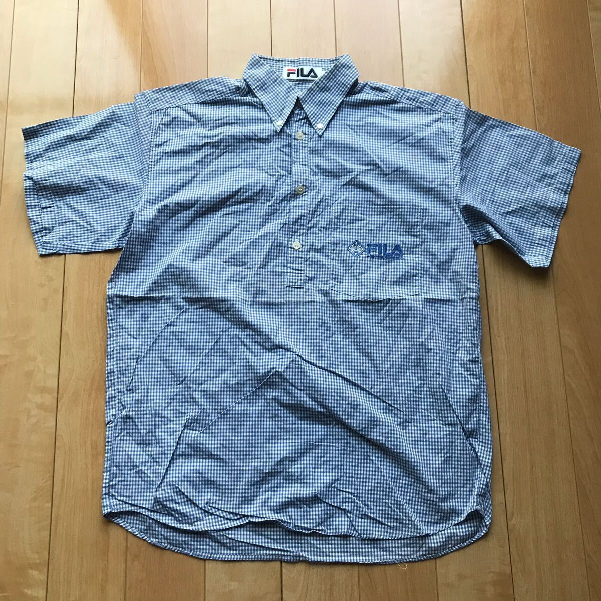 フィラ ボタンダウンシャツ 122-1-371 メンズ S ブルー チェック拍卖