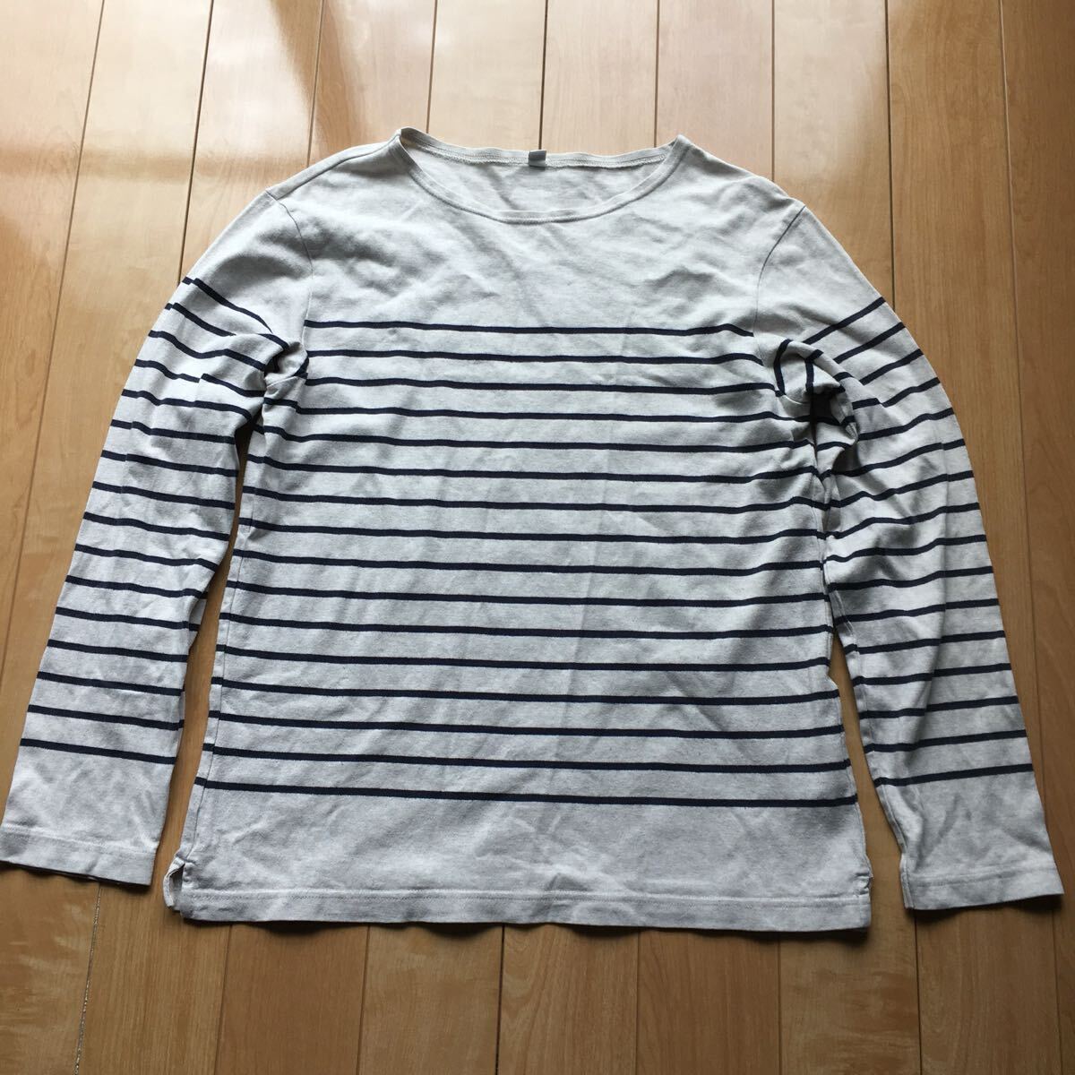 ユニクロ ウォッシュボーダーT 201-1-55 メンズ L拍卖