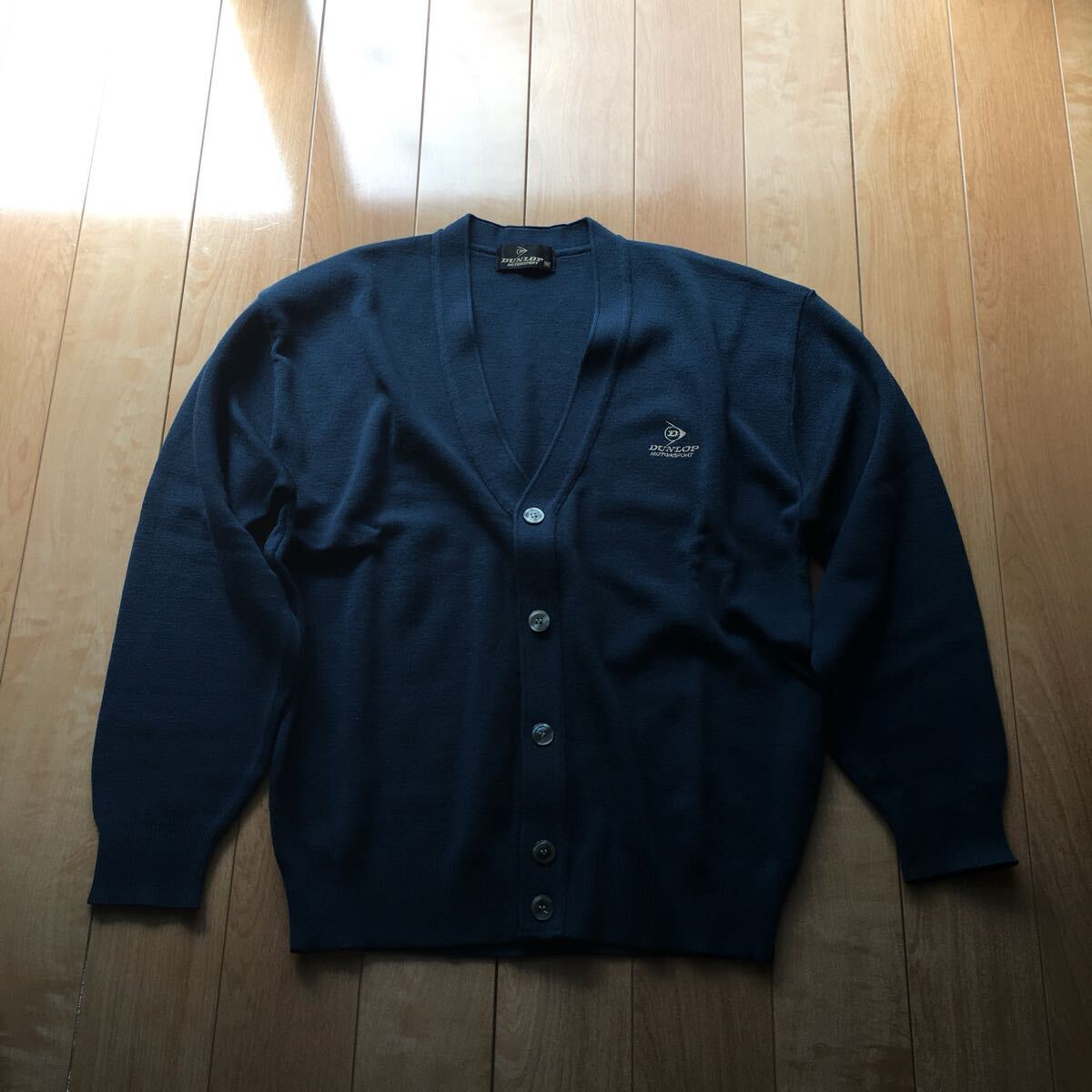 美品 ダンロップ モータースポーツ ニットカーディガン 204-1-41 メンズ M拍卖