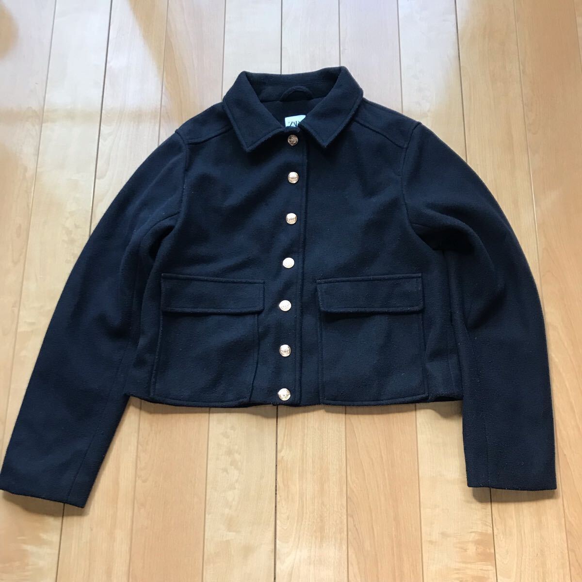 ザラ クロップドジャケット 003-6-409 レディース M ネイビー拍卖