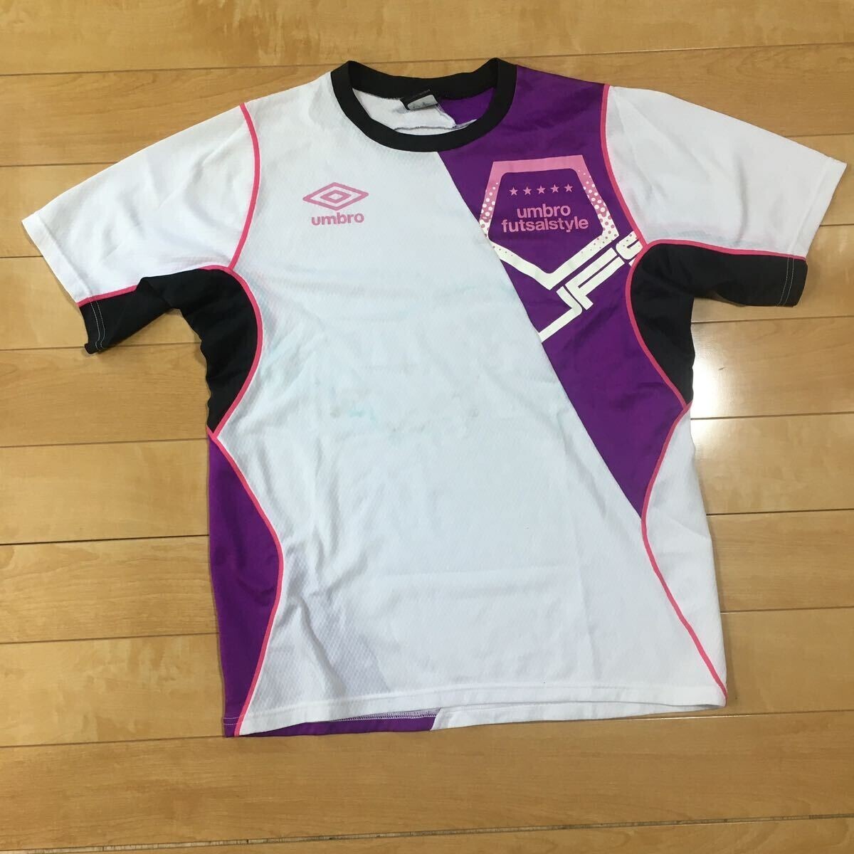 アンブロ ゲームシャツ 038-1-306 ホワイト パープル ブラック サッカー拍卖