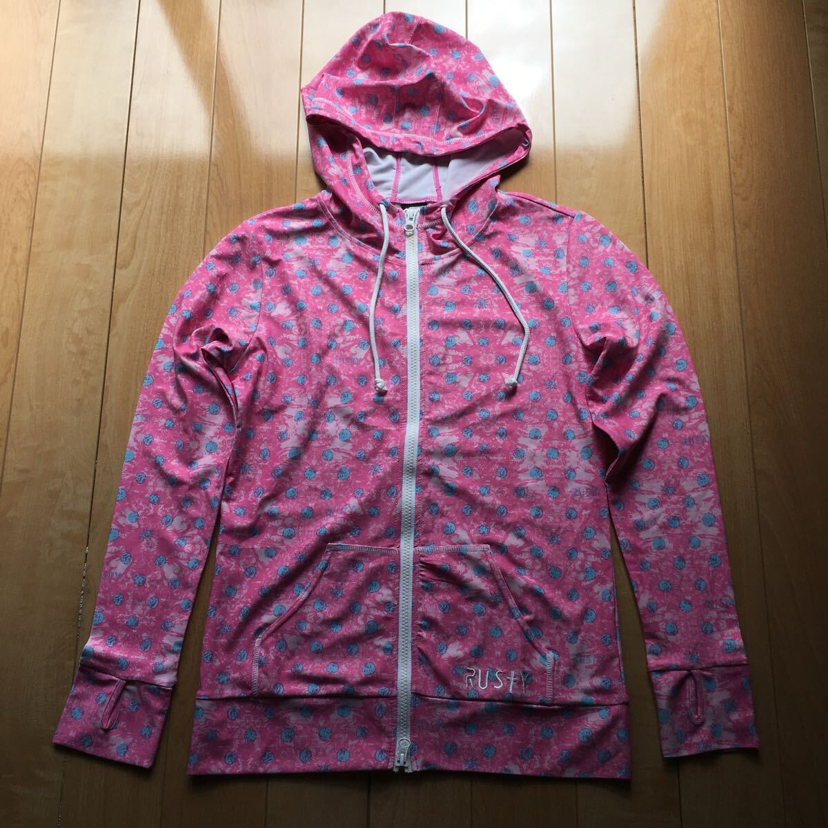 美品 ラスティ ラッシュガード 222-1-15 レディース M ピンク プール サーフ拍卖