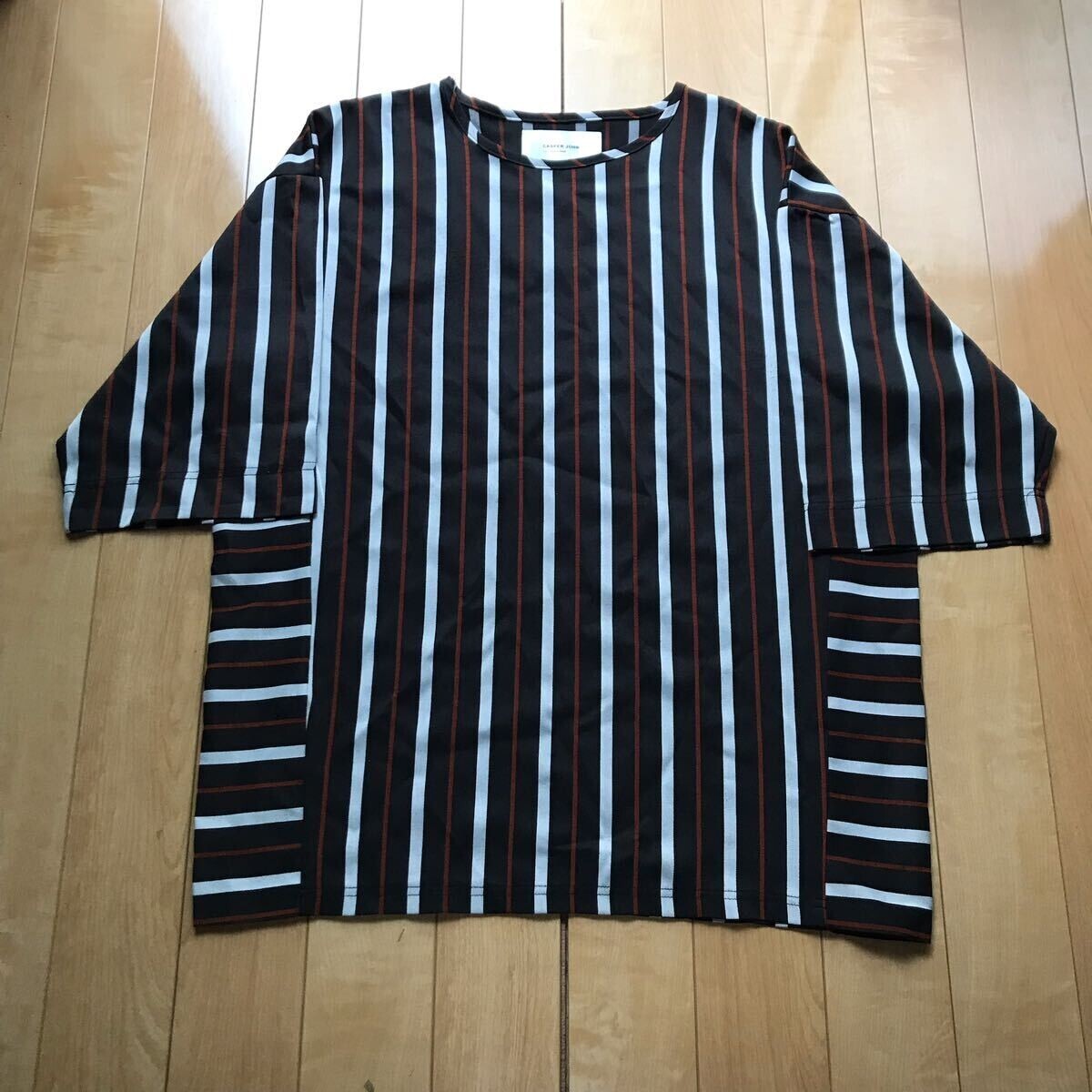 キャスパージョン ストライプカットソー 180-1-335 メンズ M拍卖
