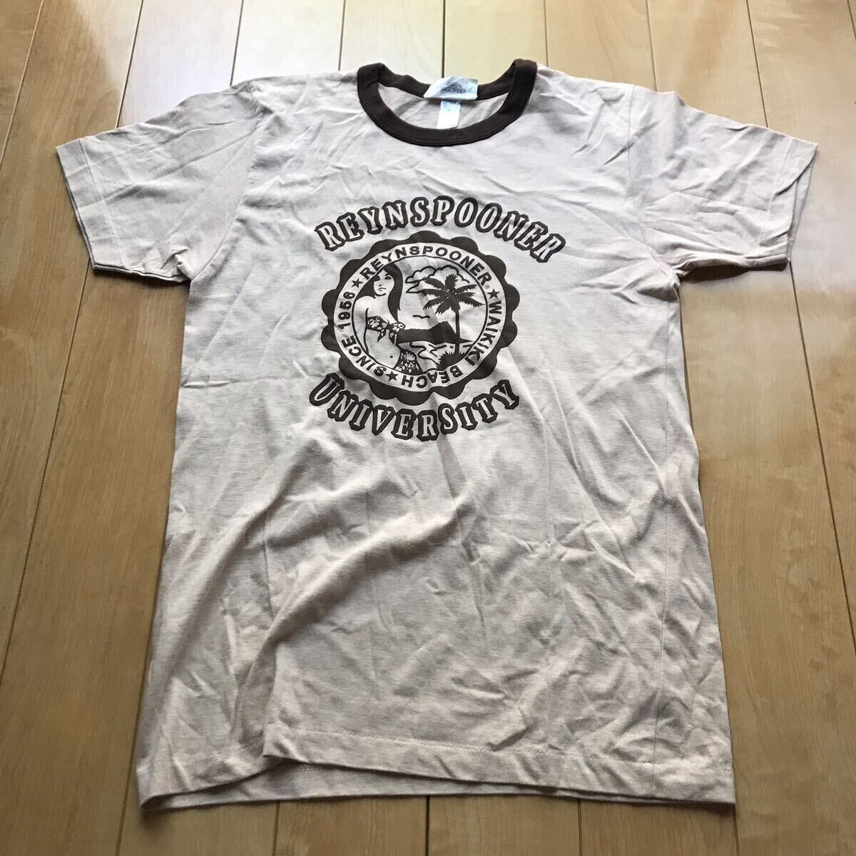 USA製 レインスプーナー プリントTシャツ 179-1-39 ベージュ S拍卖