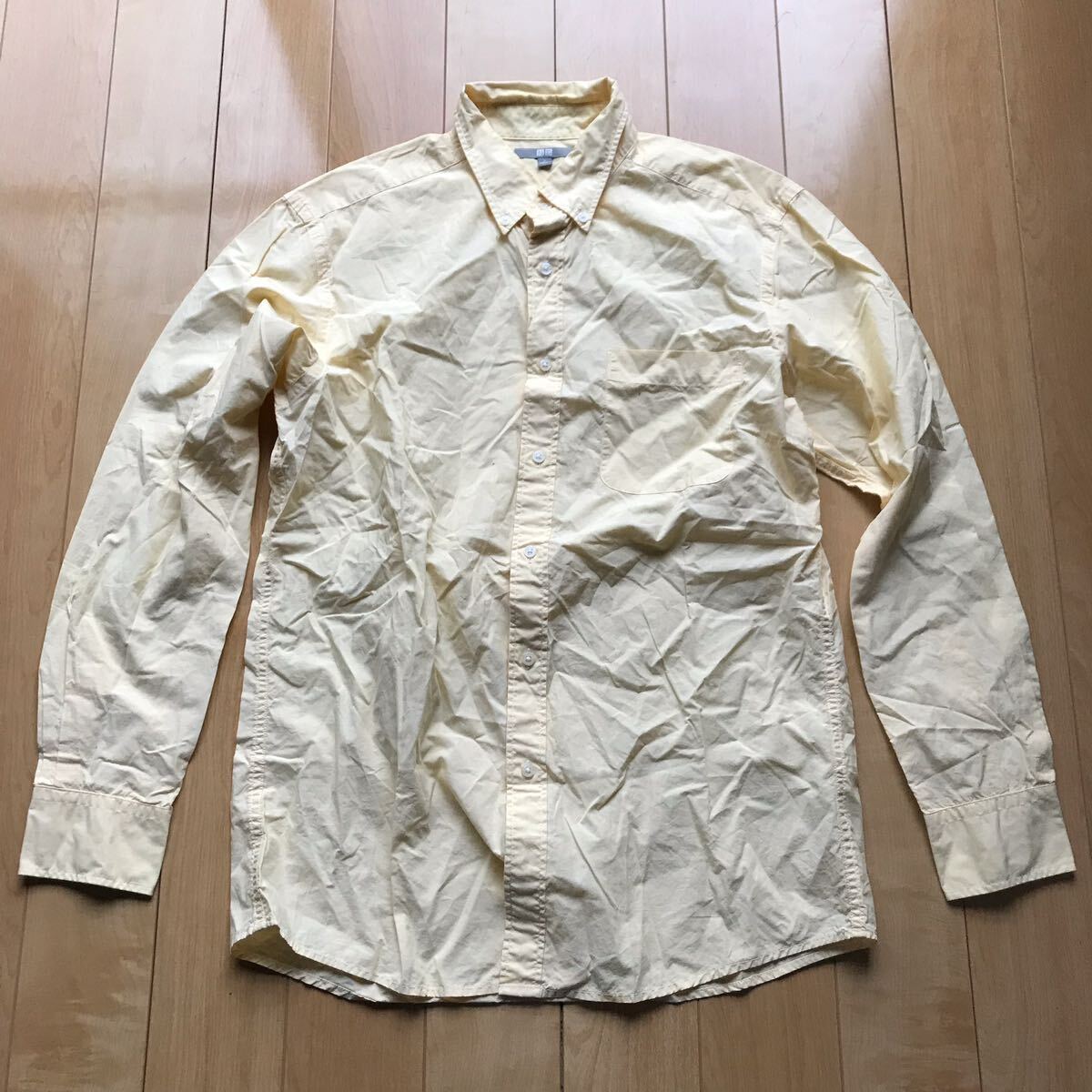 ユニクロ オックスフォードシャツ 定価1990円+税 133-1-301 メンズ L イエロー拍卖
