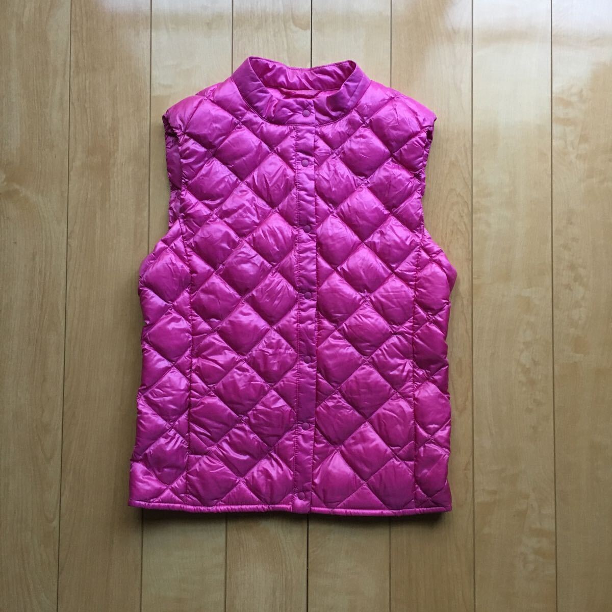 ユニクロ キルティングダウンベスト 089-1-403 レディース S ピンク ナイロン100%拍卖