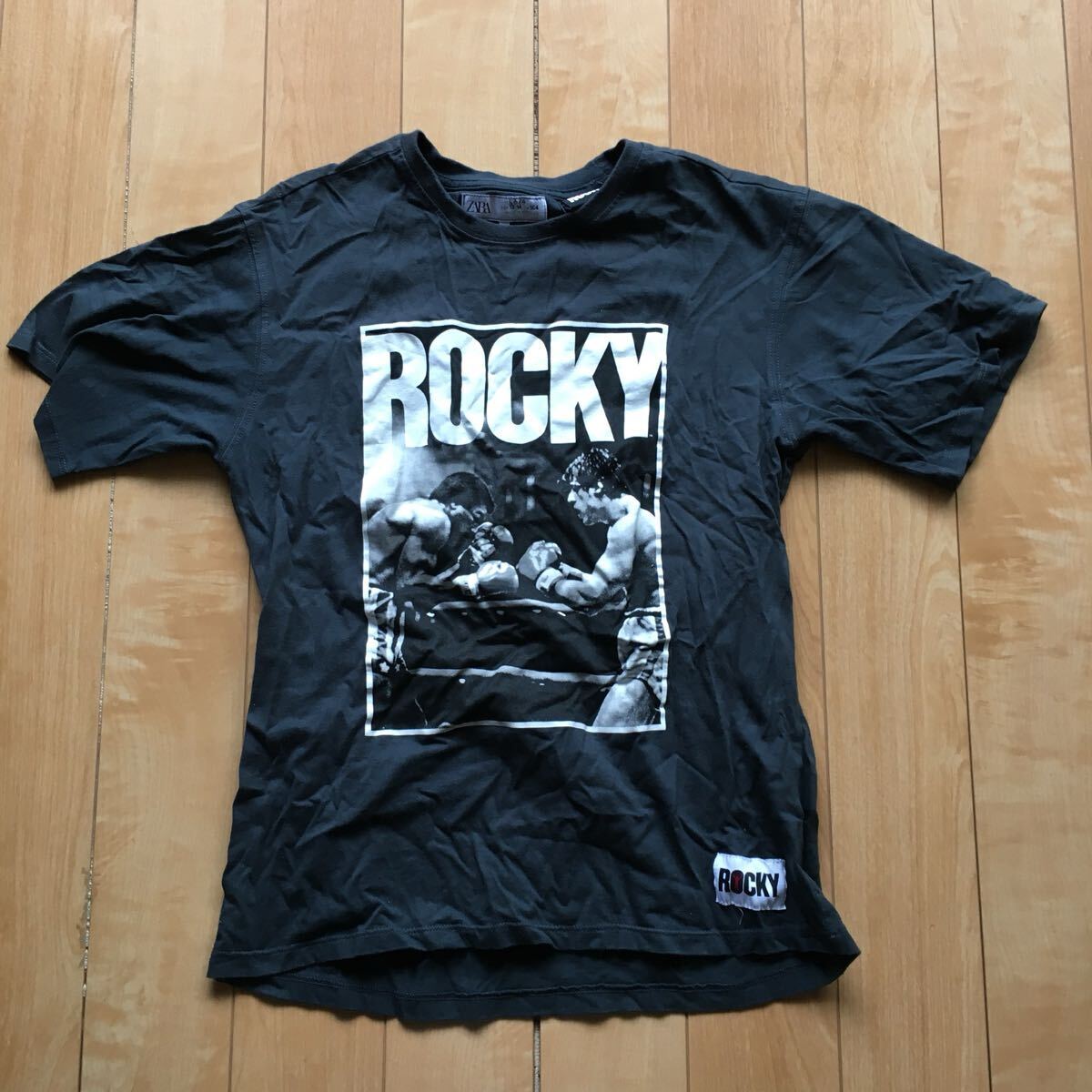 ザラ ロッキー Tシャツ 244-1-74 ブラック 13~14years 映画 ボクシング拍卖