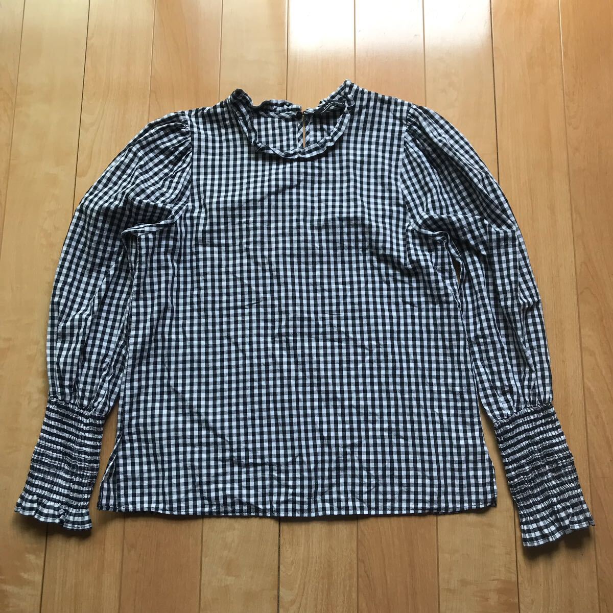 ザラウーマン フリルブラウス 133-1-336 レディース ギンガムチェック拍卖