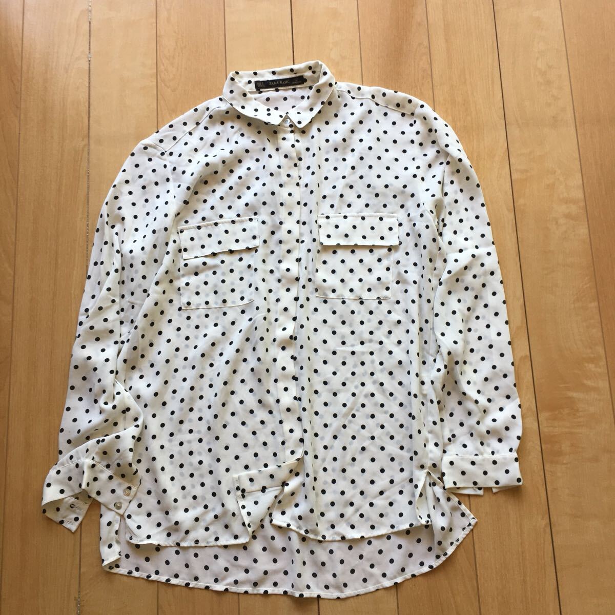 ザラベーシック シアーシャツ 236-1-21 レディース ホワイト ドット柄拍卖