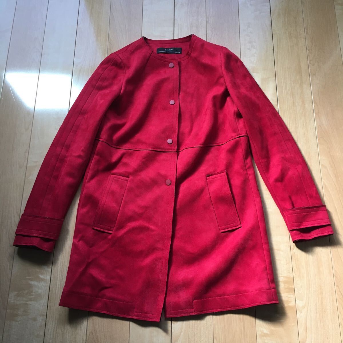 ザラベーシック ノーカラーコート 504-1-405 レディース レッド拍卖