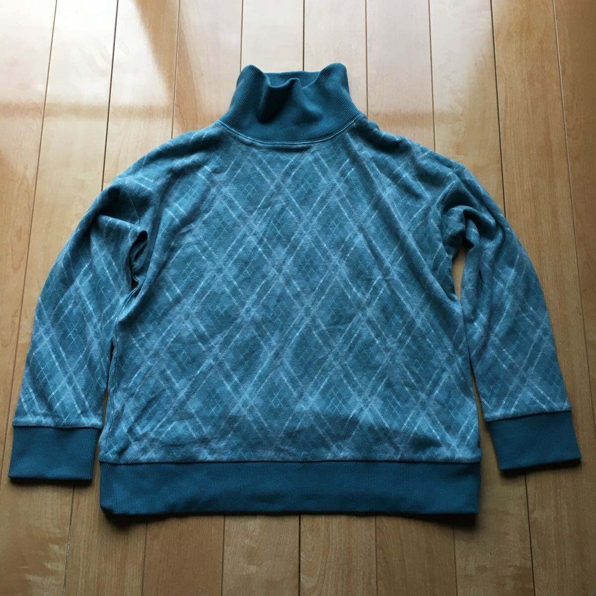 タグ付き マックレガー タートルネックプルオーバー 215-1-26 レディース L ブルー チェック拍卖
