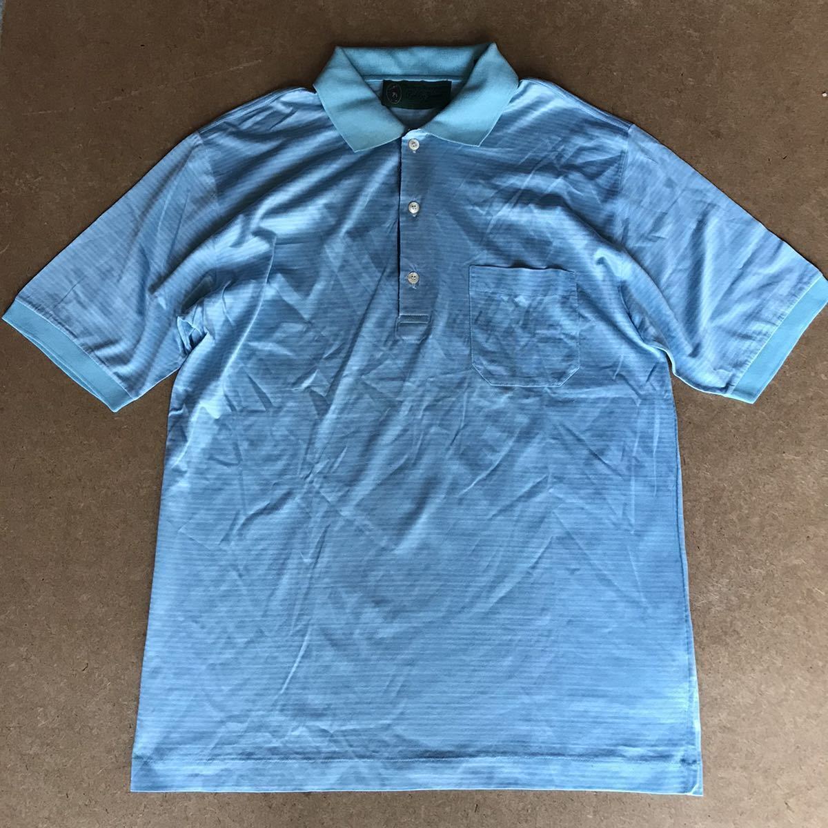 7-6 HICKEY FREEMAN イタリア製 ボーダー柄 ポロシャツ 水色 ポロシャツメンズ 半袖 ヒッキーフリーマン ゴルフ拍卖