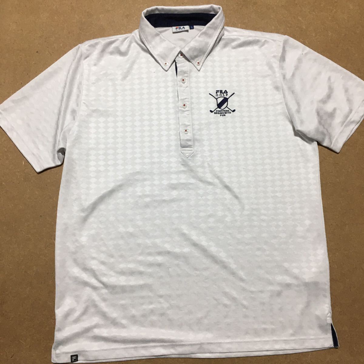 FILA GOLF ボタンダウンポロシャツ ポリエステル100% ホワイト ゴルフウェア レディース拍卖