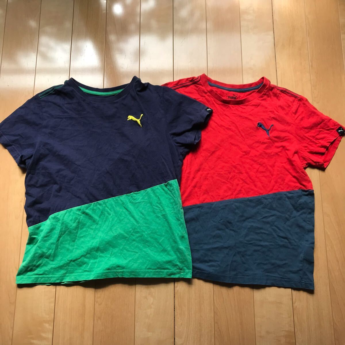 プーマ Tシャツ2枚セット 126-1-361 グリーン レッド 160cm拍卖