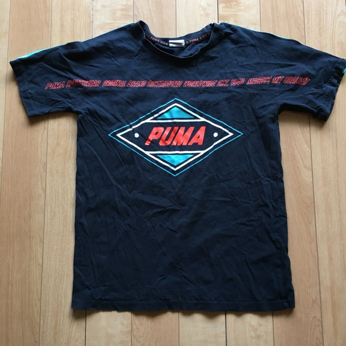 プーマ ロゴTシャツ 242-1-39 メンズ M ブラック サッカー スポーツ拍卖