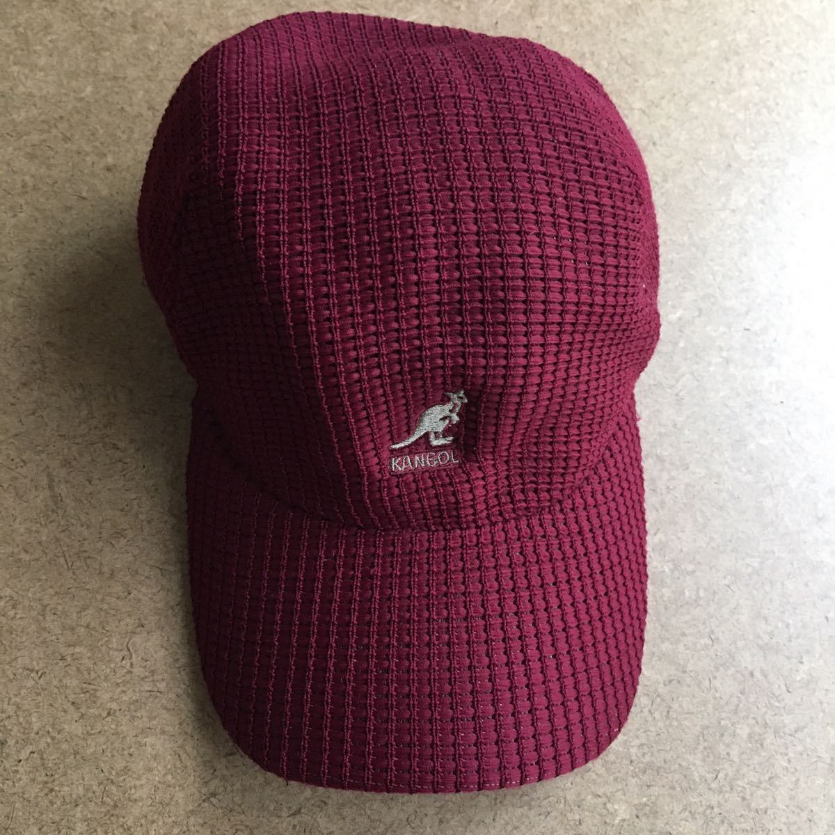KANGOL 2TONEWAFFLESPACECAP ワイン 帽子 ワッフル カンゴール拍卖