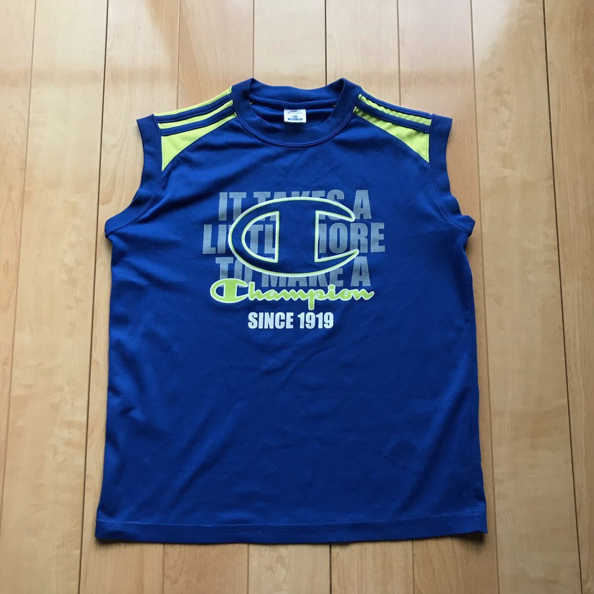 チャンピオン ノースリーブシャツ 127-1-311 ブルー 160cm拍卖