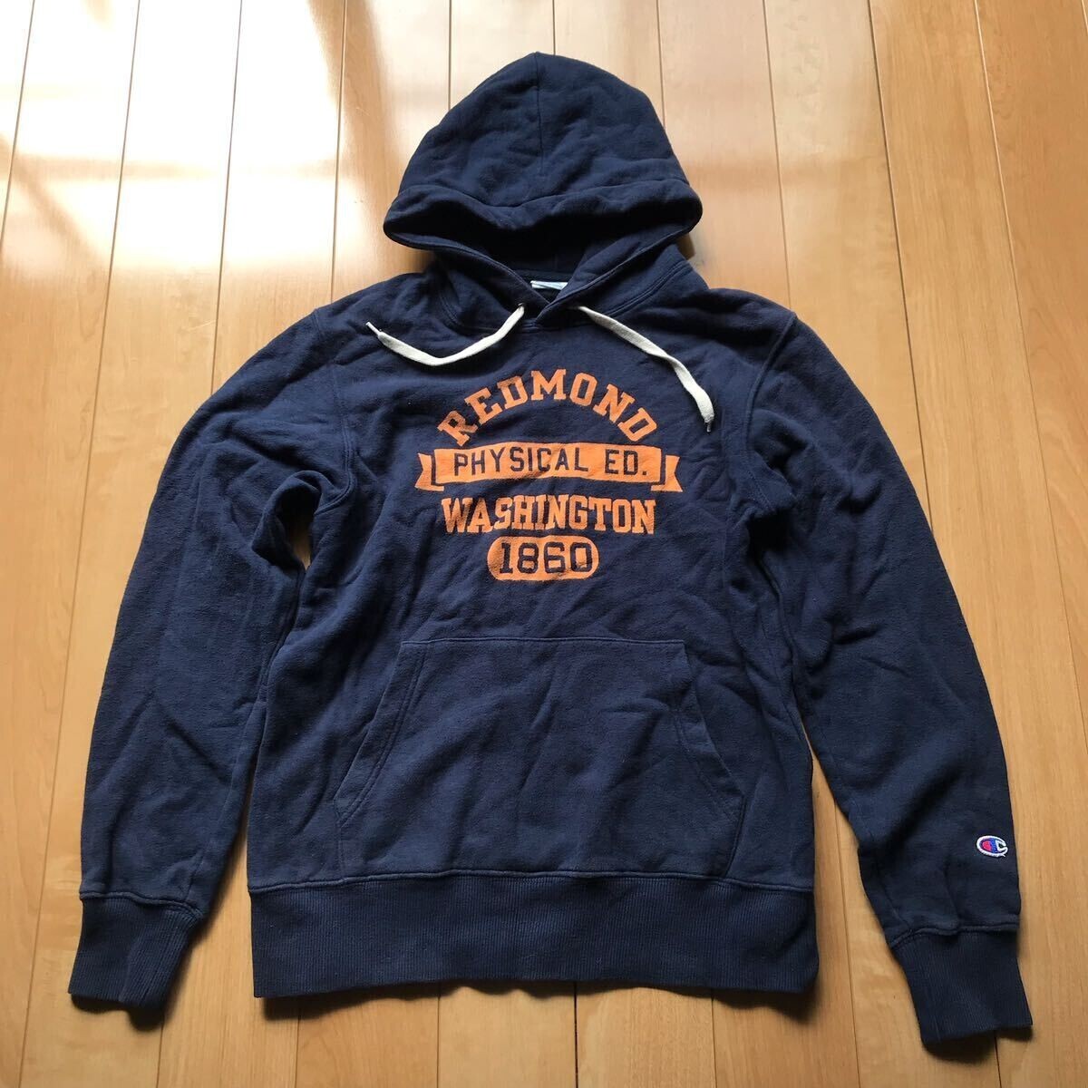 チャンピオン プルオーバーパーカー 165-1-62 レディース FREE ネイビー オレンジ拍卖