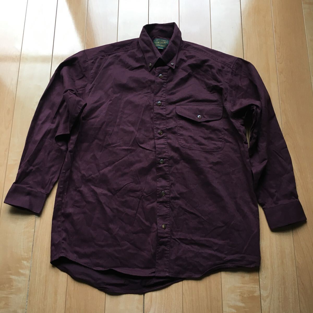 90年代 TOM SHORT カラーシャツ 219-1-5 メンズ M パープル拍卖