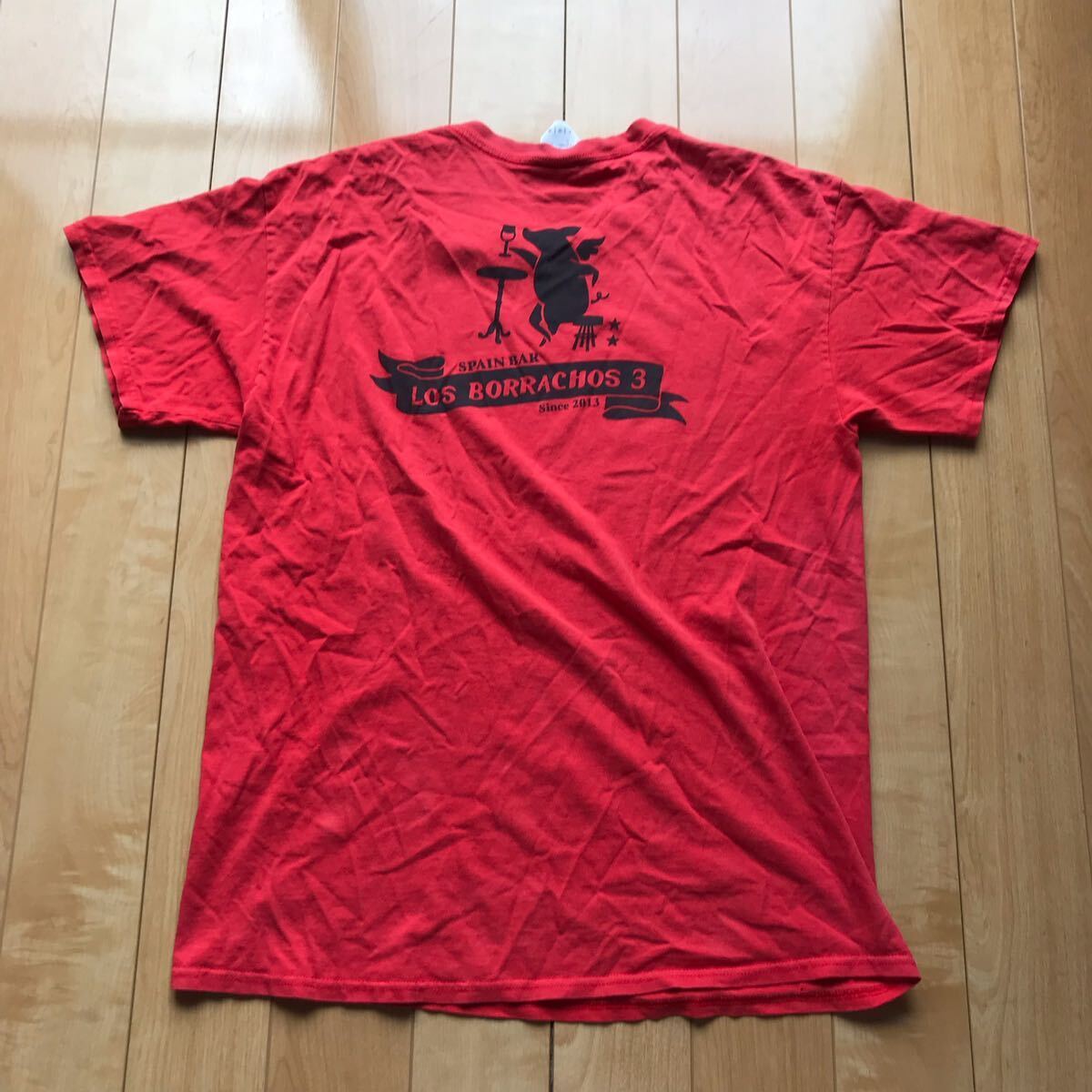LOS BORRACHOS 3 プリントTシャツ 175-1-68 メンズ L レッド拍卖