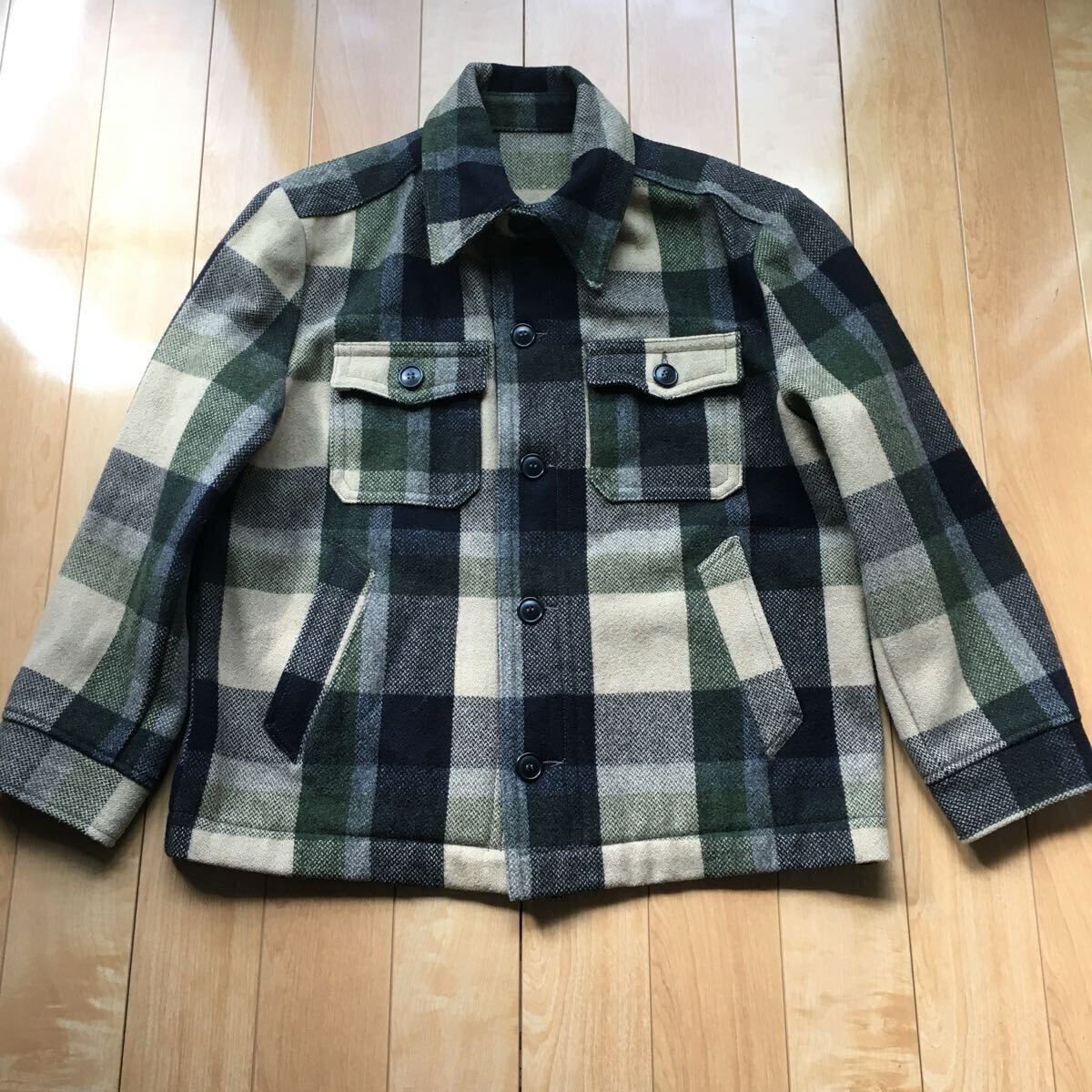 イタリー製 シャツジャケット 607-6-15 メンズ S ブロックチェック拍卖