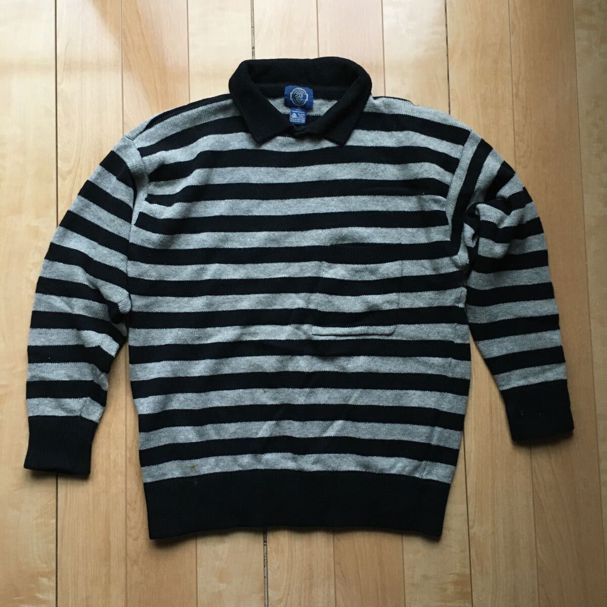 90年代 ギャップ ボーダーニットプルオーバー 586-1-413 M ランボスウール拍卖