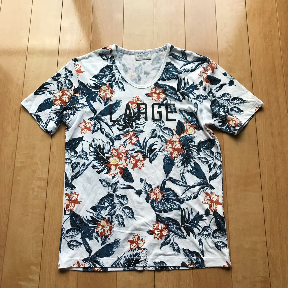 ニコルクラブ ボタニカルTシャツ 122-1-314 メンズ 48 ハイビスカス拍卖
