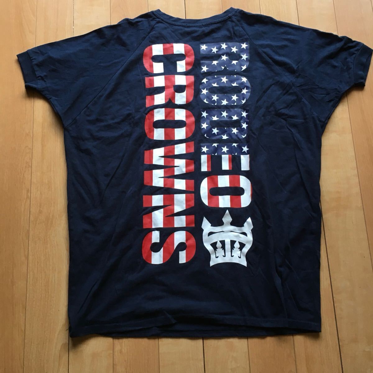 ロデオクラウンズワイドボウル ドルマンTシャツ 242-1-44 ネイビー FREE Vネック アメリカフラッグ ロデオ拍卖