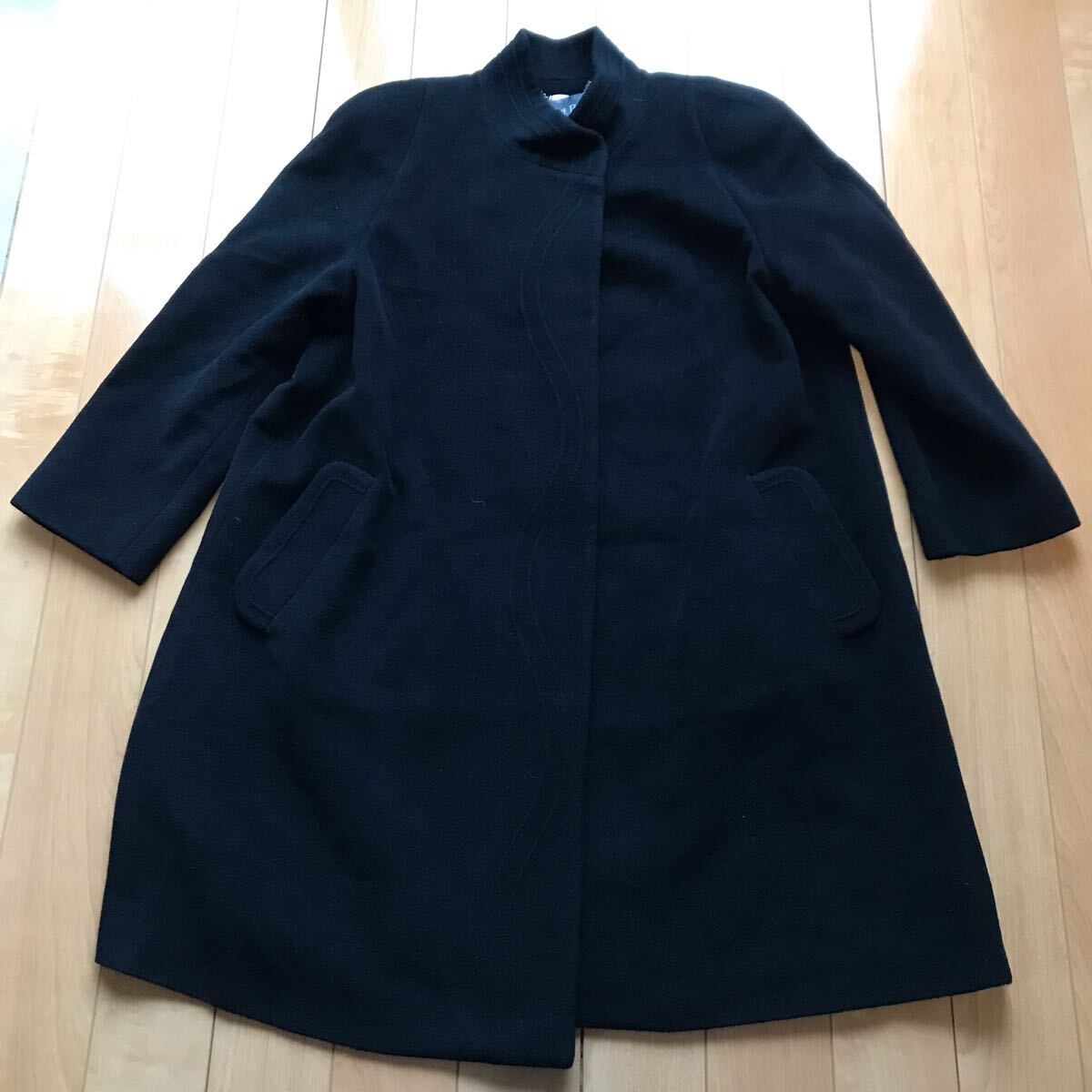 シャレブラン アンゴラAラインコート 135-6-309 レディース ブラック拍卖