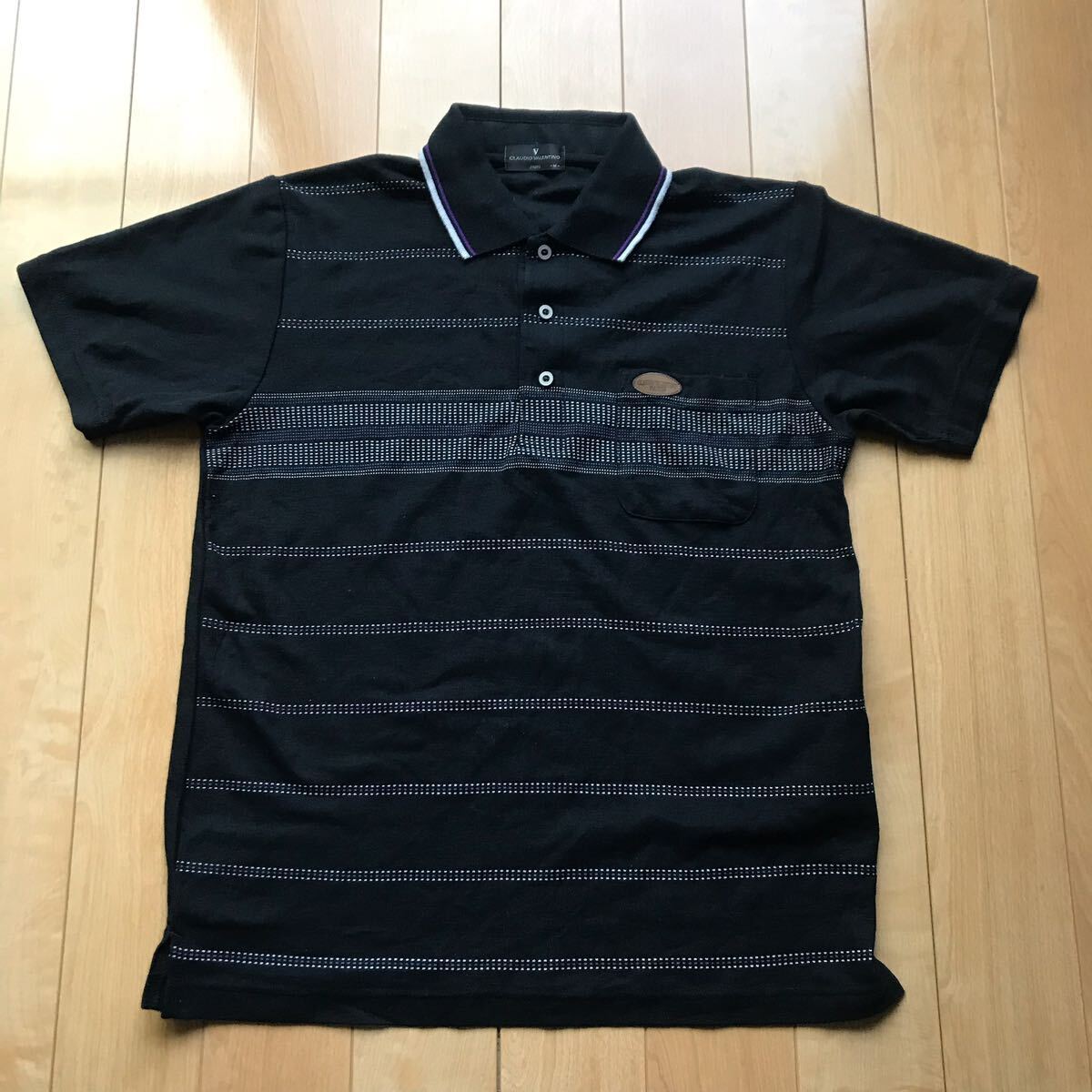 クラウディオヴァレンチノ ポロシャツ 125-1-319 メンズ M ブラック拍卖